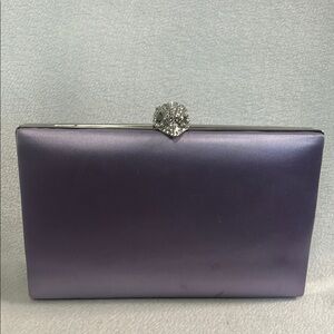Gorgeous Kurt Geiger Purple Clutch/Crossbody with Silver Falcon